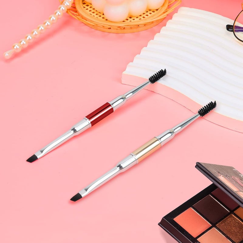 Unaone Eyebrow Brush - 2 PCS Professional Dual-Ended Angled Eye Brow Brush Applicator For Shaping and Filling Brows Lash Eyeliner - Image 2